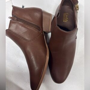 croft & barrow Brown Side-Zip Ankle Booties